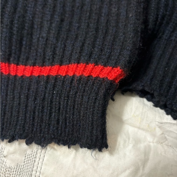 Zadig & Voltaire Zoe Wy, Navy turtleneck Sweater. Distressed edges. Wool/Yak. - Picture 14 of 16